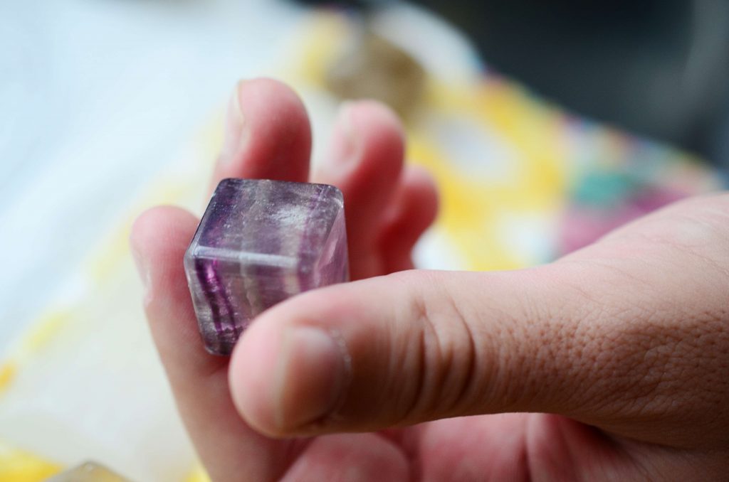 Crystal to help Focus Fluorite Cube