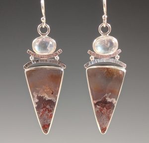 An amazing pair of Crazy Lace Agate earrings