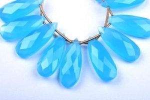 Beautiful Caribbean Blue Chalcedony necklace