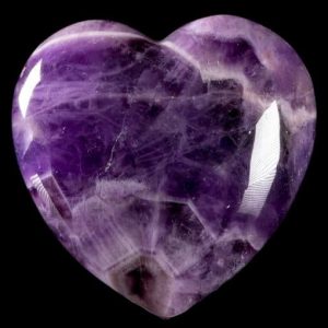 A beautiful heart-shaped chevron amethyst stone