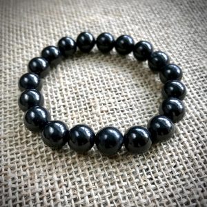 Pulsera Shungite negro brillante